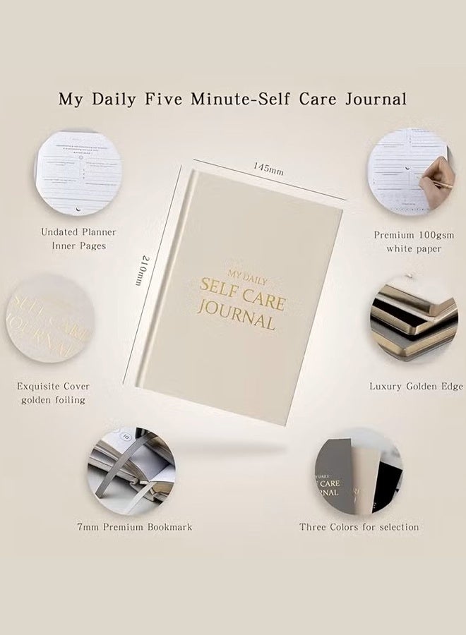 مايا مفكرة امتنان للنساء، خمس دقائق يوميًا، مفكرة تجلي مع توجيهات، مقاس A5، حواف مزخرفة برقائق معدنية، برنامج صفحات داخلية غنية، مفكرة للعناية الذاتية، مفكرة امتنان يومية - Image 4