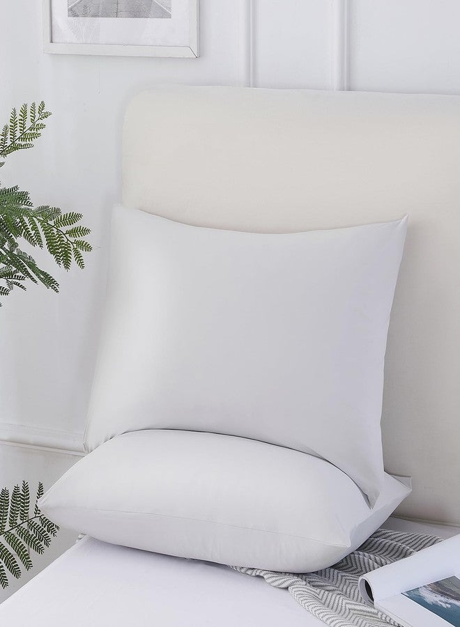 Vaulia Cooling Pillow Cases for Hot Sleepers, Cool Pillowcases for Night Sweats, Soft Silky Breathable Pillow Covers Set of 2 Standard Size with Envelope Closure, Light Grey, 20x26 Inches - Image 3