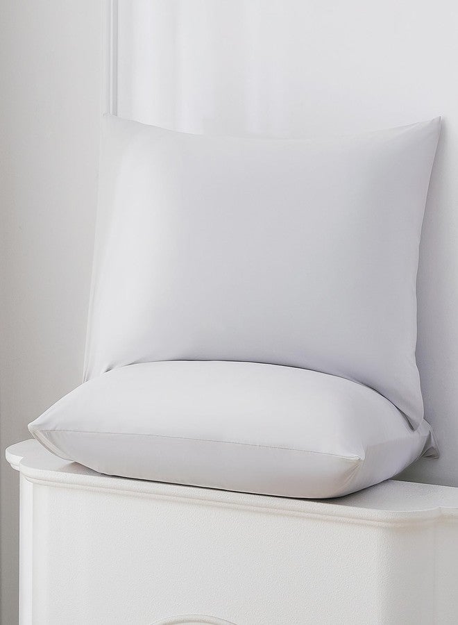 Vaulia Cooling Pillow Cases for Hot Sleepers, Cool Pillowcases for Night Sweats, Soft Silky Breathable Pillow Covers Set of 2 Standard Size with Envelope Closure, Light Grey, 20x26 Inches - Image 5