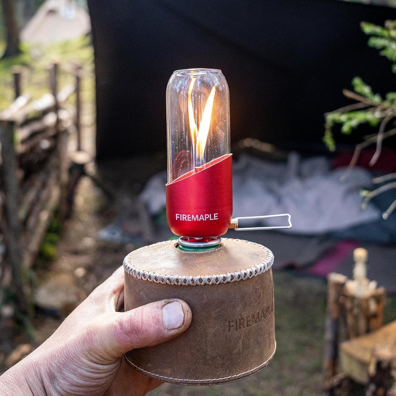 Fire-Maple Orange Camping Lantern Glass, Steel & Aluminum | Propane or Isobutane Fuel Canister Beautiful Lights | NO Mantles Needed | Propane Lanterns for Camping, Emergency Essential - Image 4