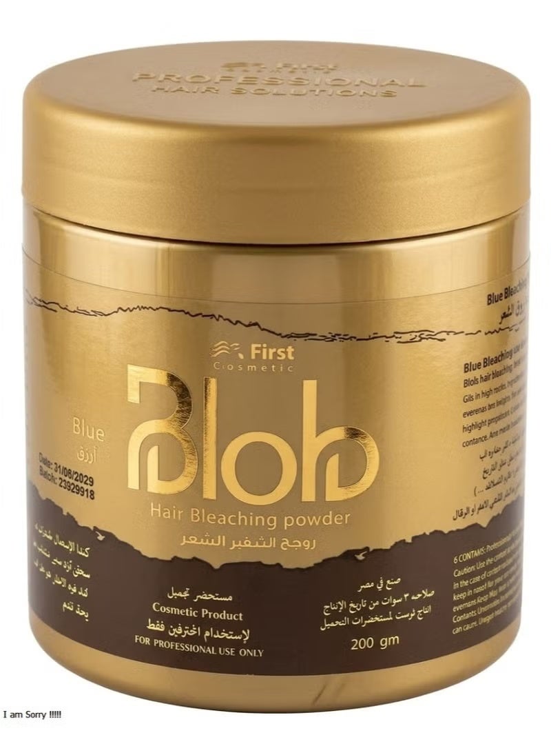 Blob Blue Hair Bleaching Powder - Anti-Brass Lightening Formula, Dust-Free - 200g - Image 1