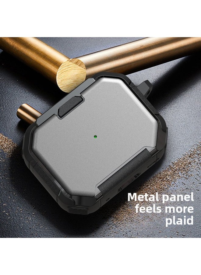 Generic - Bracket Type Airpods Pro2 Generation Earphone Case Use For Apple Earphone Protective Case Anti-fall Bluetooth Protective Case-Color:silver White-Applicable Model:Airpods Pro2 Generation - Image 1