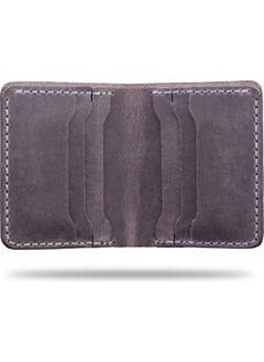 Vagave Leather Wallet Handmade Genuine Crazy Leather Men's Wallet Card Holder Gray  - Image 5