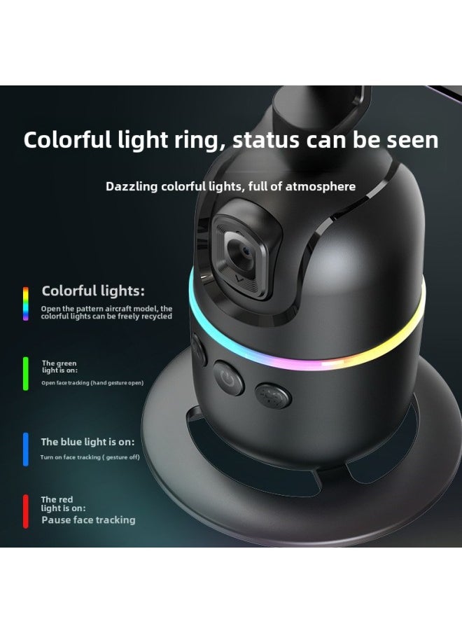 Mobile Phone Desktop Gimbal Stabilizer P03 Smart Ai Face Recognition 360 ° Follow The Anti-Shake Live Photography-Color:P05 [single Light Version] Smart Ai Face Heel Shot Pan (ready To Use)