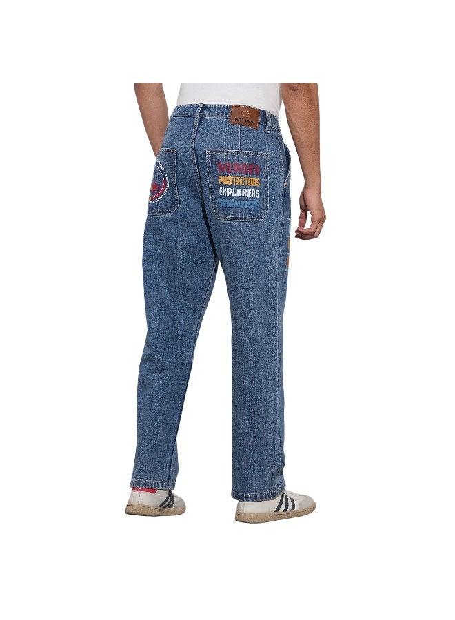 Being Human جينز رجالي متوسط اللون بتصميم مضاد للملاءمة - Image 3