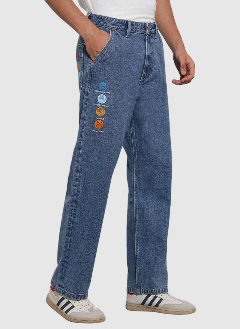 Being Human MID TONE Men Classic Regular Fit Mid-Rise Light Fade Stretchable Jeans for Men | Best Price UAE