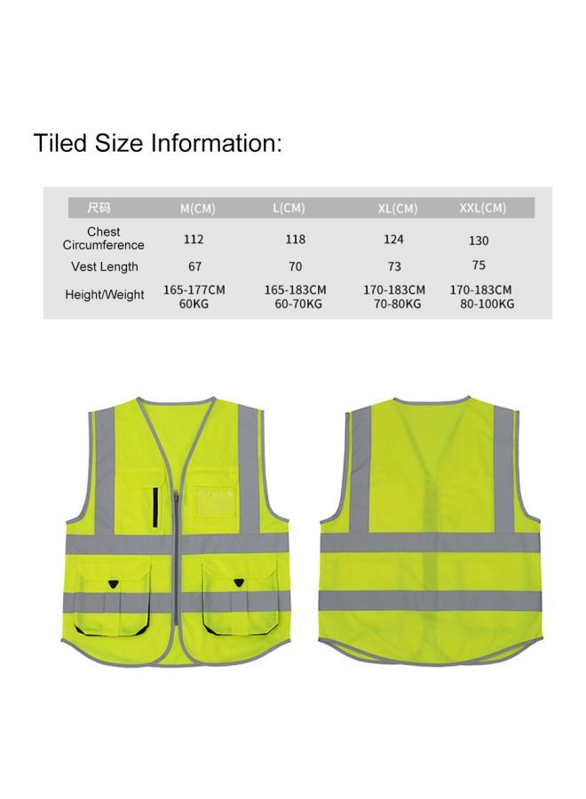 NIBEMINENT Fabric Reflective Safety Vest Yellow/Grey - Image 4