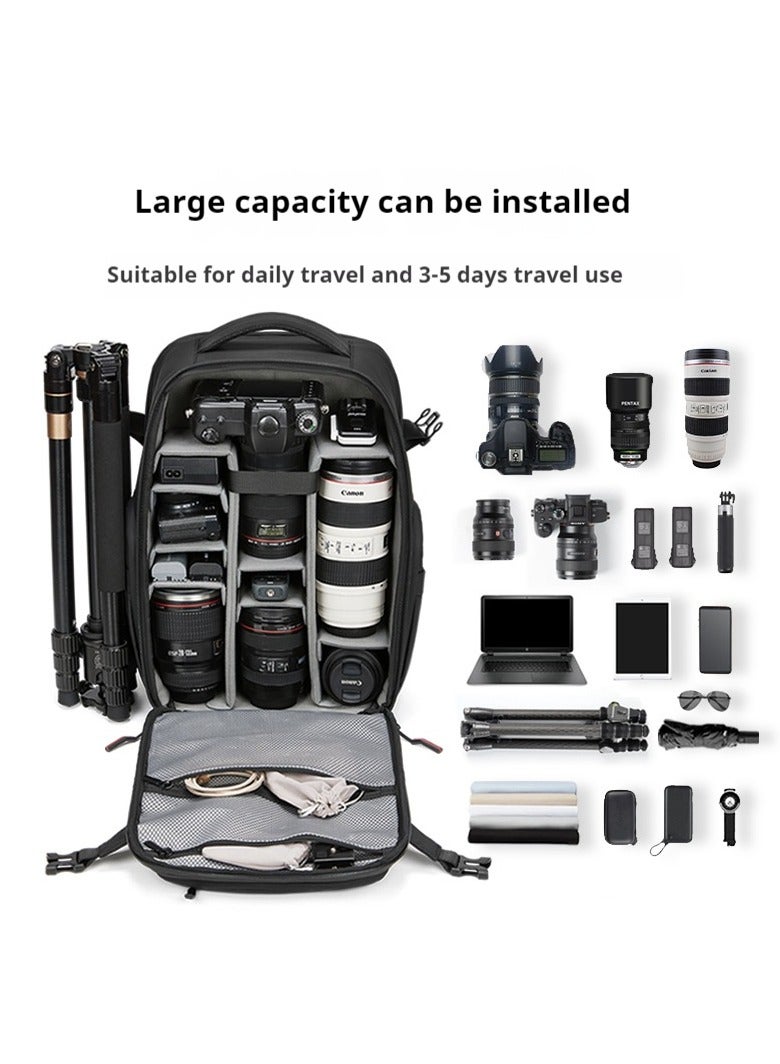 Skycare Skycare camera Bag Professional Camera Backpack for DSLR SLR Mirrorless Camera Waterproof Camera Laptop Backpack 17 Inch Anti Theft Travel Camera Case Large Capacity Photography Backpack Black  - Image 3