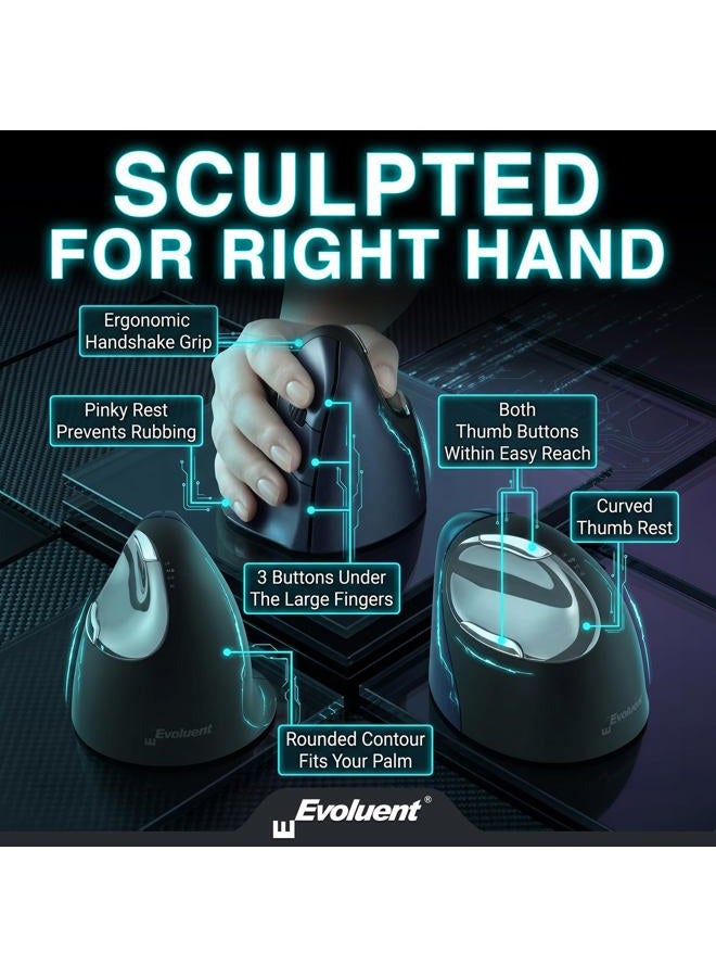 Evoluent Wireless Vertical Mouse Right Hand Ergonomic VM4RW - Image 3
