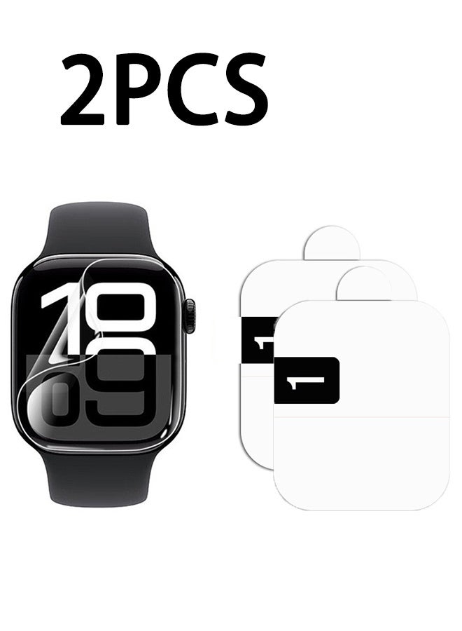 عبوة من 2 واقي شاشة متوافق مع سلسلة Apple Watch 9 8 7 مقاس 45 ملم، فيلم حماية شفاف HD من TPU ناعم مع خاصية الشفاء الذاتي لساعات iWatch سلسلة 9 8 7 مقاس 45 ملم، حساس للمس ومقاوم للخدش - Image 1