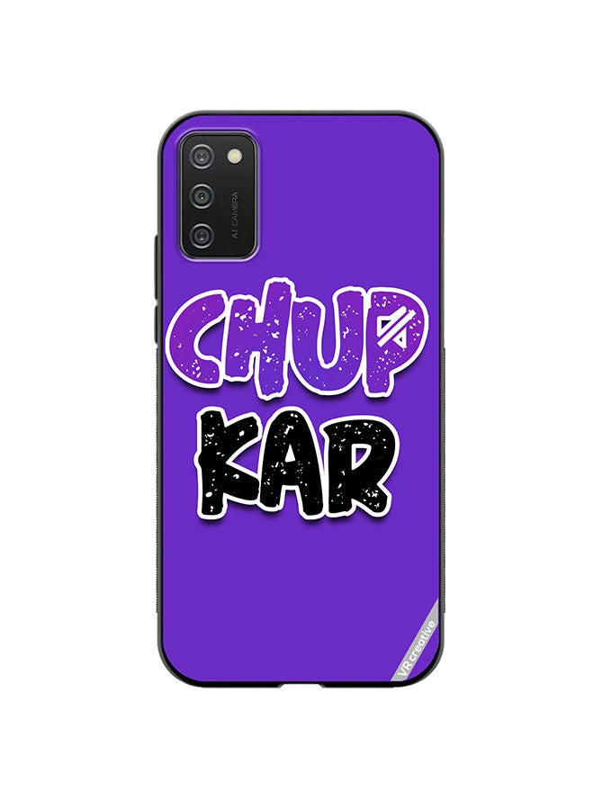VR CREATIVE Protective Case Cover For Samsung Galaxy A02s Chup Karo Hindi Quote Design Multicolour - Image 1