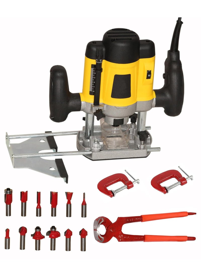 Digital Craft - Digital Craft Electric Multifunction Woodworking Carving Machine Trimming Machine Slotting Machine Furniture Processing Tools Electric Router Machine kit2 G Clamp8Inch Pincer Plier - Image 1