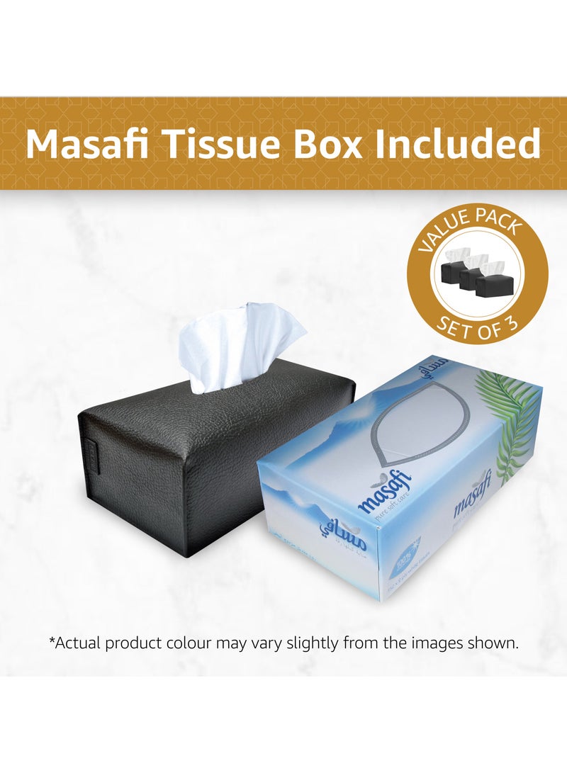 LeArt Leather Tissue Box Cover – Home Decorations for Living Room, Bedroom and Office | Car Tissue Holder | Tissue Box Holder for Car | Tissue Box Cover for Car (Black - Pack of 3)  - Image 5