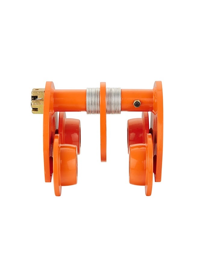 LAWAZIM Push Beam Trolley 6600lbs/3Ton - Manual Adjustable Trolley with Dual Wheels, Adjustable Flange Width, for Straight & Curved I-Beam Hoist Use for Workshop, Garage & Warehouse Lifting, Orange - Image 3