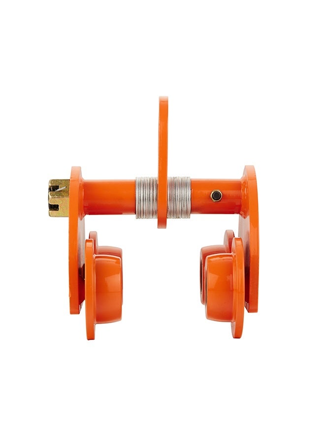 LAWAZIM Push Beam Trolley 6600lbs/3Ton - Manual Adjustable Trolley with Dual Wheels, Adjustable Flange Width, for Straight & Curved I-Beam Hoist Use for Workshop, Garage & Warehouse Lifting, Orange - Image 4