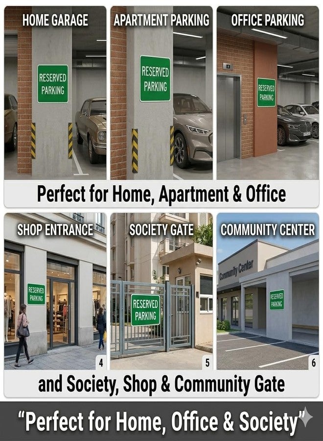 ARWY® Reserved Parking Sign Board (Pack of 2) | Waterproof & Durable Parking Only Sign for Home, Office, Society Gate | Self-Adhesive Vinyl Sticker | Size 19.5 x 10 cm - Image 4