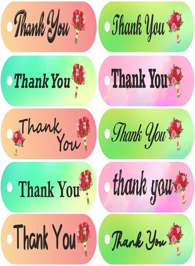CVANU Stylish Font Thank-You Tags Art Card Paper Decor Your Gift with Four Beautiful Designs, Multicolour Size (2CM X 7CM) (Pack of 400)_C11 - Image 2