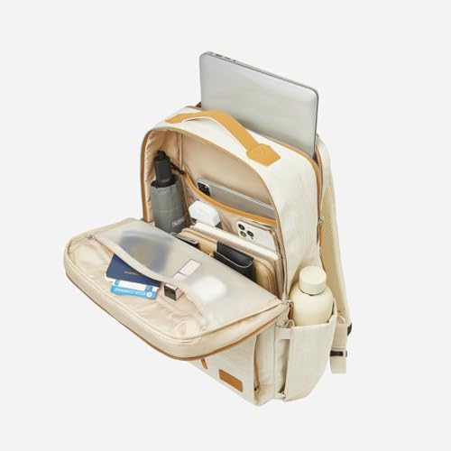 Nordace Siena Pro 17 Smart Backpack with USB Port - 17" Laptop Backpack, 26L Daily Backpack for Travel, Everyday, or Work (Beige) - Image 5