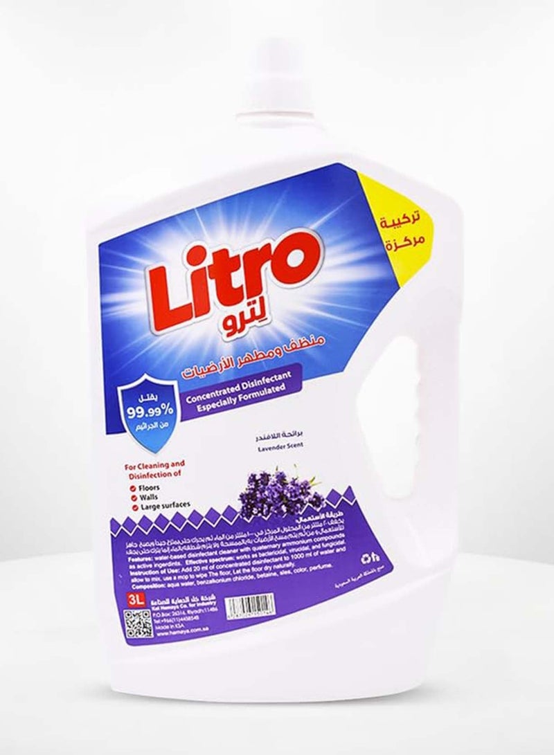 Litro Floor Cleaner & Disinfectant Lavender 4×3L – Bulk Floor Cleaner Liquid, Floor Disinfectant for Deep Cleaning, Home & Commercial Floor Cleaning Solution - Image 3