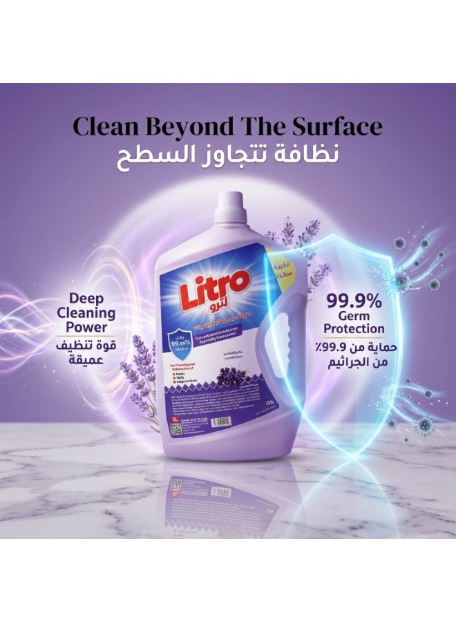 Litro Floor Cleaner & Disinfectant Lavender 4×3L – Bulk Floor Cleaner Liquid, Floor Disinfectant for Deep Cleaning, Home & Commercial Floor Cleaning Solution - Image 5