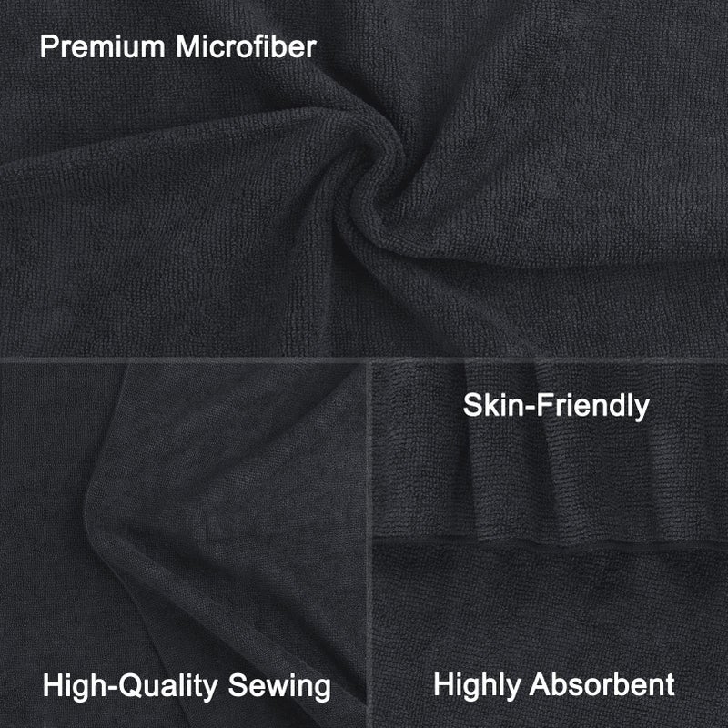 Orighty Black Salon Towel, Pack of 12(Not Bleach Proof, 16 x 27 Inches) Super Soft and Absorbent Microfiber Towels for Salon, Hand, Gym, Bath, Spa and Home Hair Care - Image 3