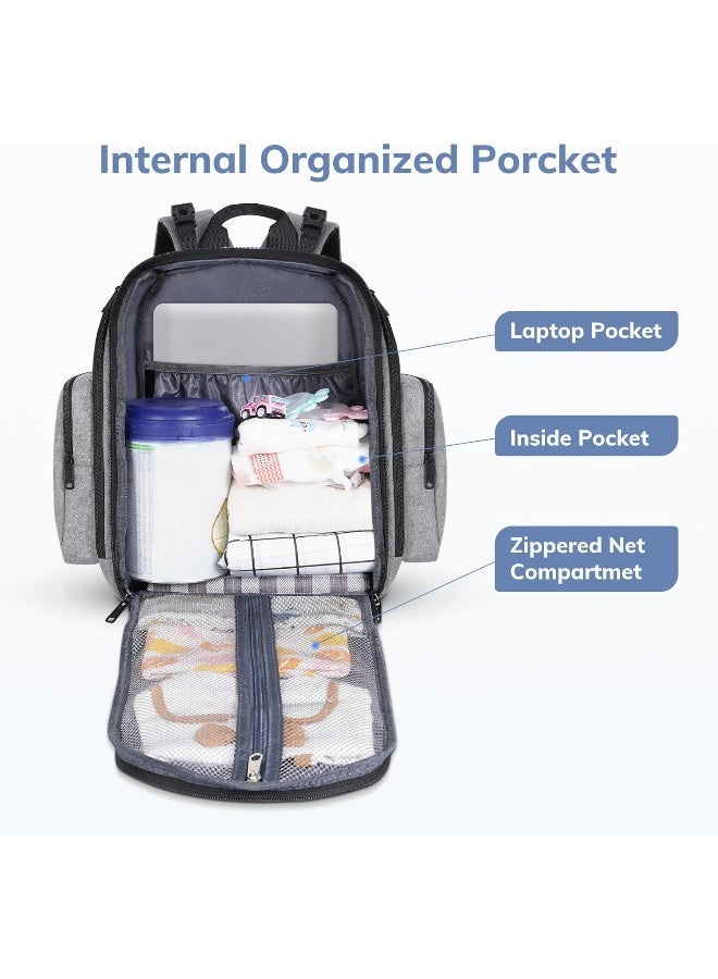 Mancro Diaper Bag Backpack, Large Multifunction Waterproof Travel Backpacks for Mom/Dad - Image 2