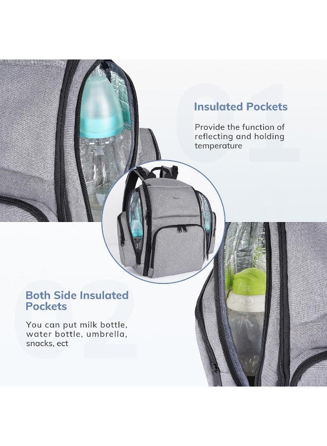 Mancro Diaper Bag Backpack, Large Multifunction Waterproof Travel Backpacks for Mom/Dad - Image 3