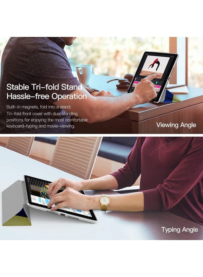 موكا جراب MOCA الذكي [غطاء خلفي شفاف] لجهاز iPad Air 2 (تم إطلاقه في عام 2014) A1566 A1567 غطاء قابل للطي لجهاز iPad (مربعات ملونة) - Image 5