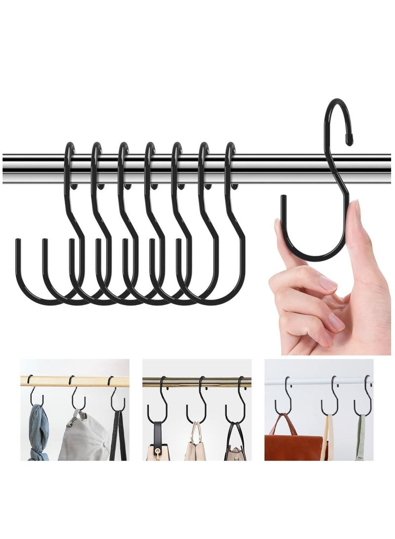 NIBEMINENT "Purse Hanger Purse Organizer Hooks for Closet,S Twist Design Bag ,Closet Rod Hanging Bags, Purses, Handbags, Belts, Scarves, Hats,Clothes, Pans and Pots (8 Pack Black) "  - Image 1