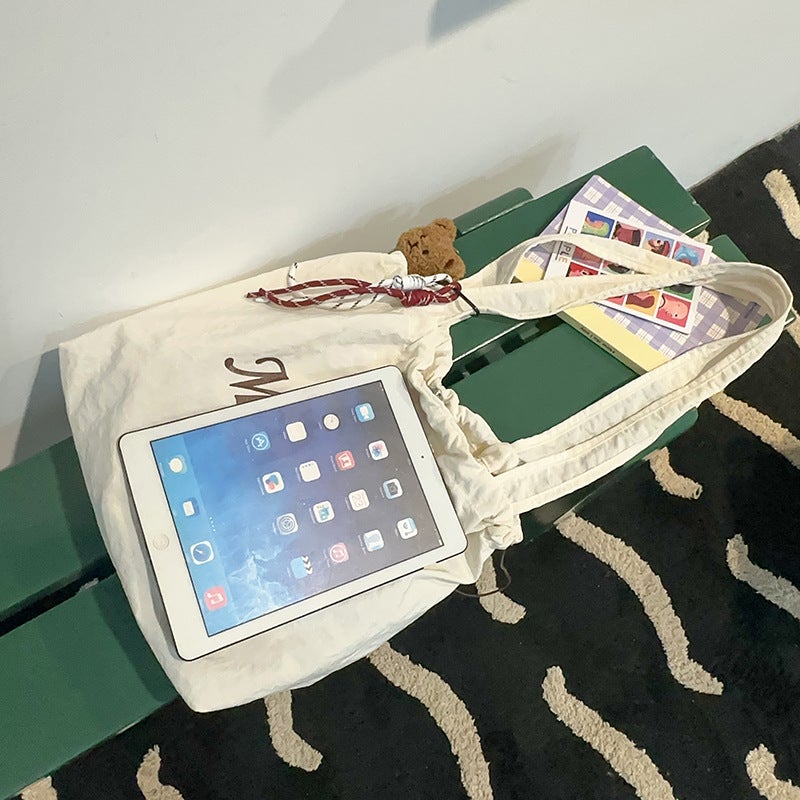 Casual And Relaxed Style College Student Tote Bag For Women Commuter Lightweight Handheld Large Capacity Shoulder Bag - Image 5