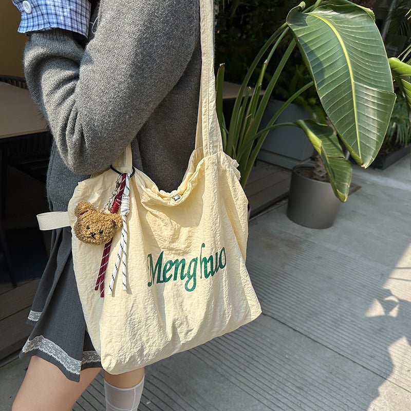 Casual And Relaxed Style College Student Tote Bag For Women Commuter Lightweight Handheld Large Capacity Shoulder Bag - Image 2