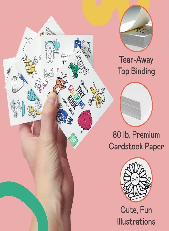 Tiny Expressions Mini Coloring Books for Adults and Kids (3x3 Inches) - Pocket Size | Bulk 5 Pack Small, Simple Stress Relief Coloring Book for Relaxation, Mindfulness & Anxiety - Image 4