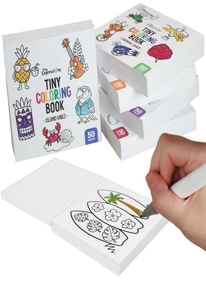 Tiny Expressions Mini Coloring Books for Adults and Kids (3x3 Inches) - Pocket Size | Bulk 5 Pack Small, Simple Stress Relief Coloring Book for Relaxation, Mindfulness & Anxiety - Image 1