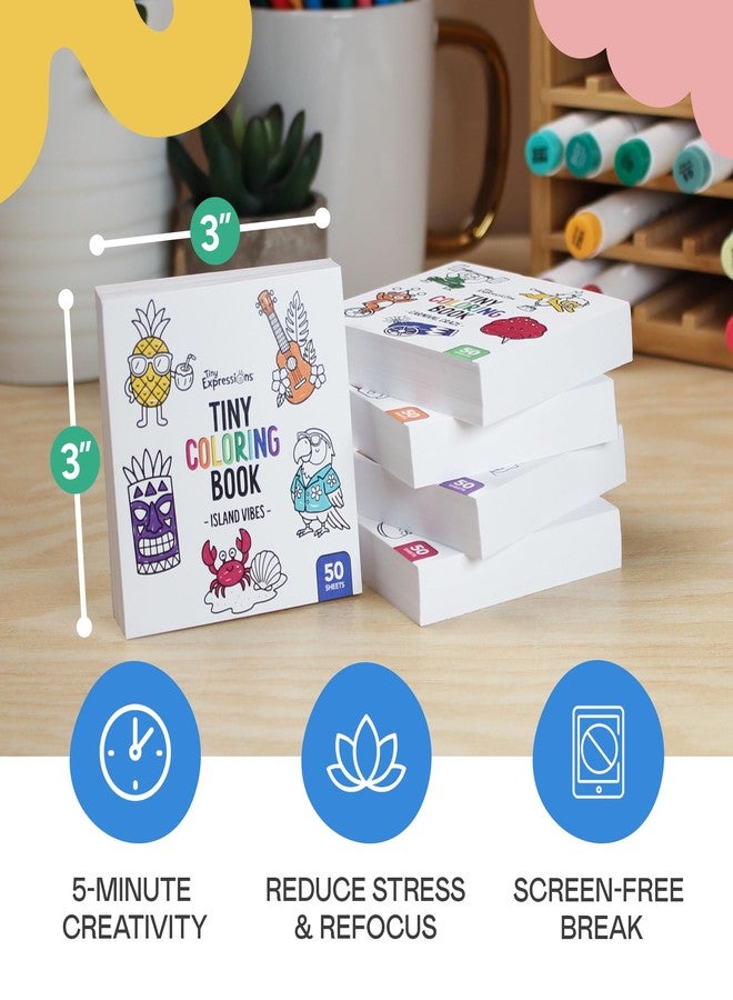 Tiny Expressions Mini Coloring Books for Adults and Kids (3x3 Inches) - Pocket Size | Bulk 5 Pack Small, Simple Stress Relief Coloring Book for Relaxation, Mindfulness & Anxiety - Image 5
