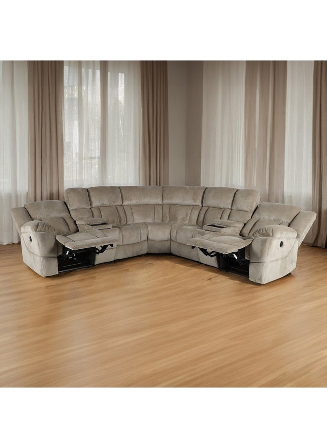 Home Box Tucson 5-Seater Power 2-Console Corner Recliner Sofa with 4 Cupholders and 2 Wireless Charging Trays 93 x 105 x 170 cm  - Image 1