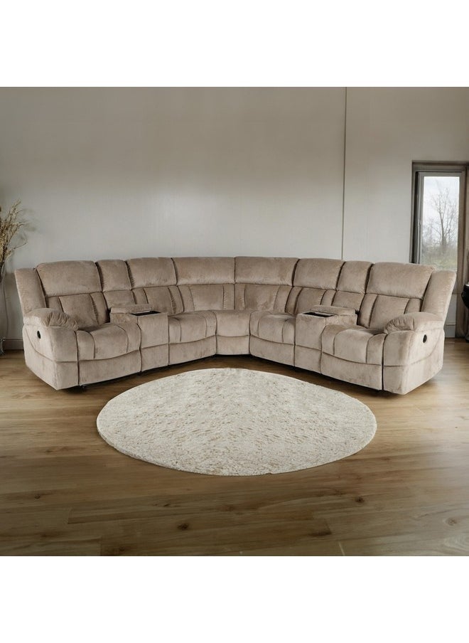Home Box - Tucson 5-Seater Power 2-Console Corner Recliner Sofa with 4 Cupholders and 2 Wireless Charging Trays 93 x 105 x 170 cm - Image 1