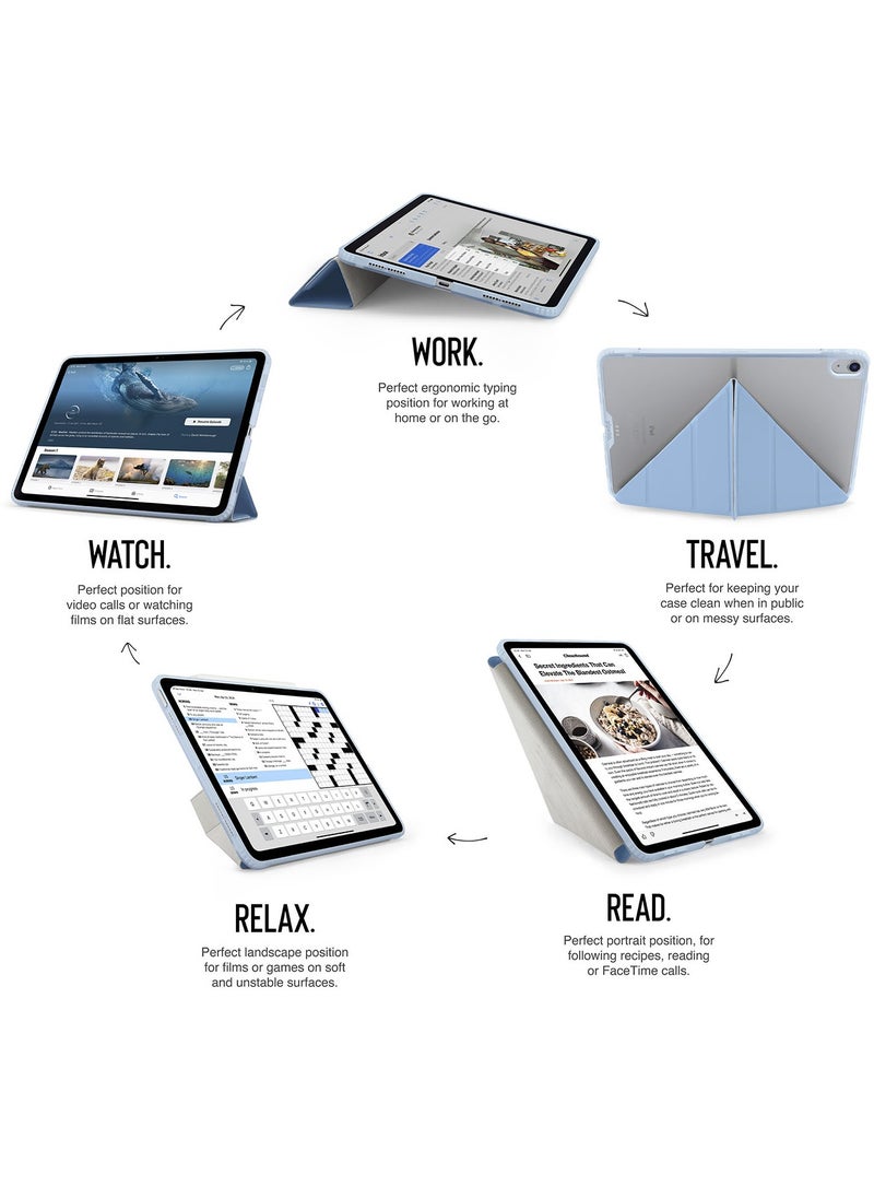 Pipetto - Origami No1 for Apple iPad AIR 13 inch Case (2024) M2 Smart Cover with 5 in 1 Stand - Light Blue - Image 1