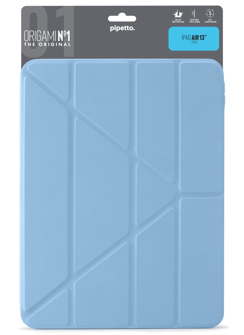 Pipetto - Origami No1 for Apple iPad AIR 13 inch Case (2024) M2 Smart Cover with 5 in 1 Stand - Light Blue - Image 1