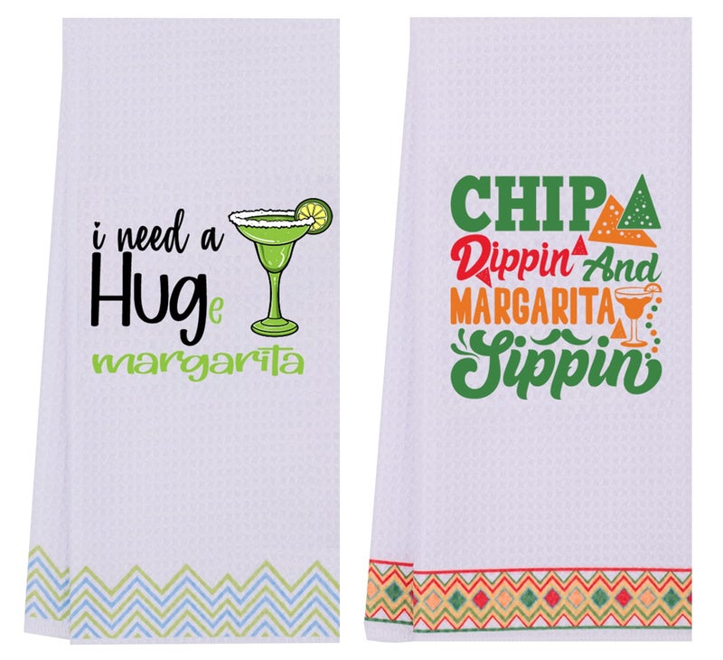 LXOMILL LXOMILL Margarita Funny Kitchen Towels  Margarita Taco Lovers Gifts  I Need A Huge Margarita  Cute Hostess  House Warming Gift  Cinco De Mayo Gifts  - Image 1
