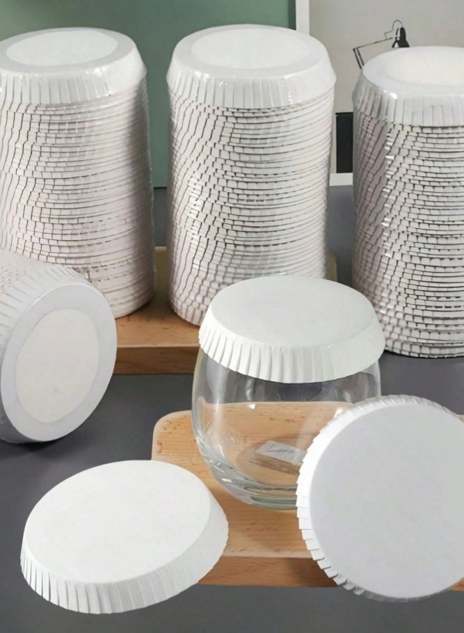 ميدي 100 غطاء كوب ورقي، أغطية أكواب المشروبات الساخنة، أغطية المشروبات للمقاهي والفنادق والنوادي الليلية والبارات ومحلات القهوة، أوعية زجاجية، قطر 2.76 حط  بوصة، أبيض - Image 3