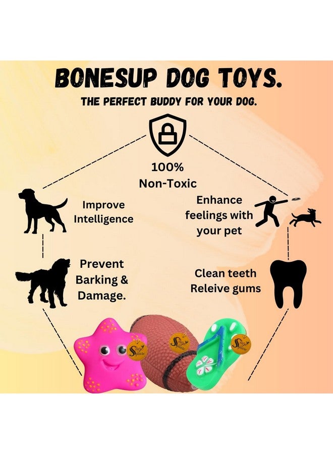 Sage Square Premium Squeaky Toy Combo For Dogs - Durable, Chewable, Rubber Toys, Multiple Fun Shapes & Colors For Interactive Play, Teething Relief, Keeps Entertained, Happy (Combo No. 8) - Image 4