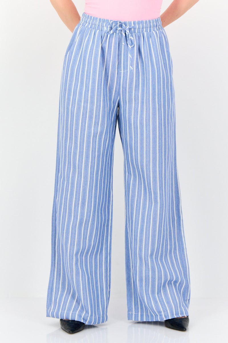 Threadbare Women Regular Fit Stripe Straight Leg Pants, Multicolor - Image 1