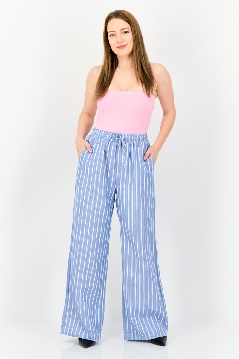 Threadbare Women Regular Fit Stripe Straight Leg Pants, Multicolor - Image 4