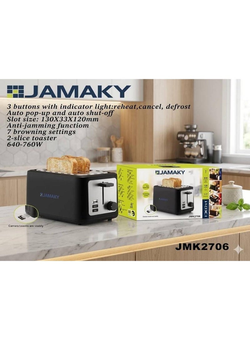 Jamaky Italy محمصة الخبز الكهربائية توستر جاماكى 2706 قدرة 750 وات - Image 2