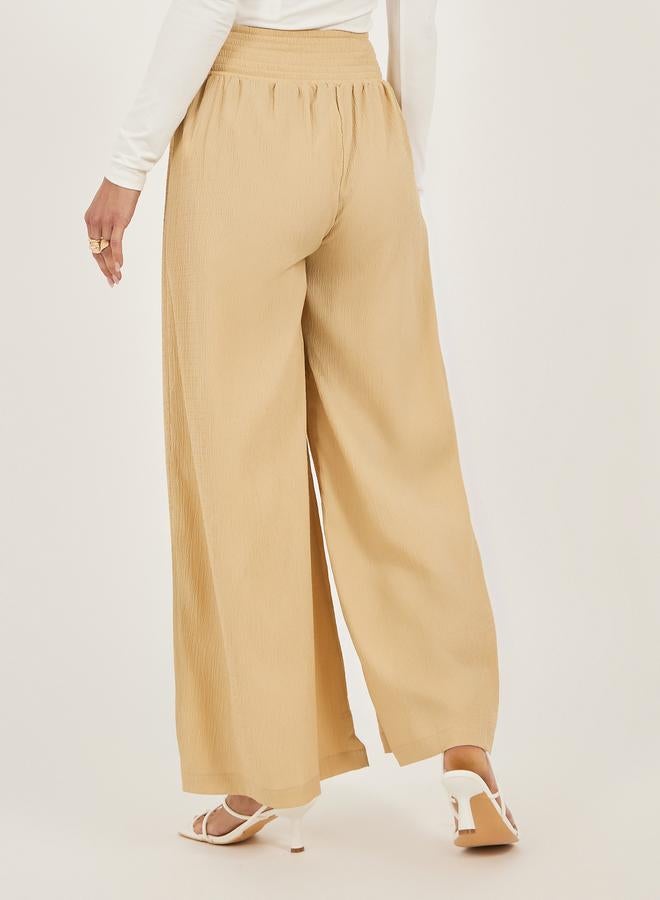 Styli Styli Crinkled Pleated Cropped Wide Leg Pants  - Image 4
