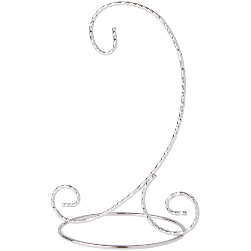 Bards Twisted Silver Ornament Stand Small 7 H x 5125 W x 5125 D