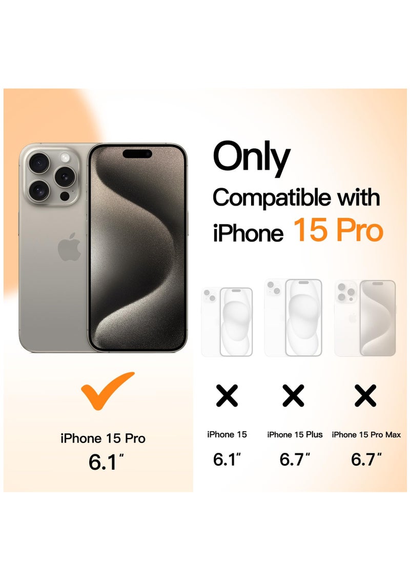 Ultra Slim 0.35mm Thin Case For Iphone 15 Pro 6.1 Inch Camera Lens Cover Full Protection Lightweight Matte Finish Pp Hard Minimalist Case Support Wireless Charging Natural Titanium