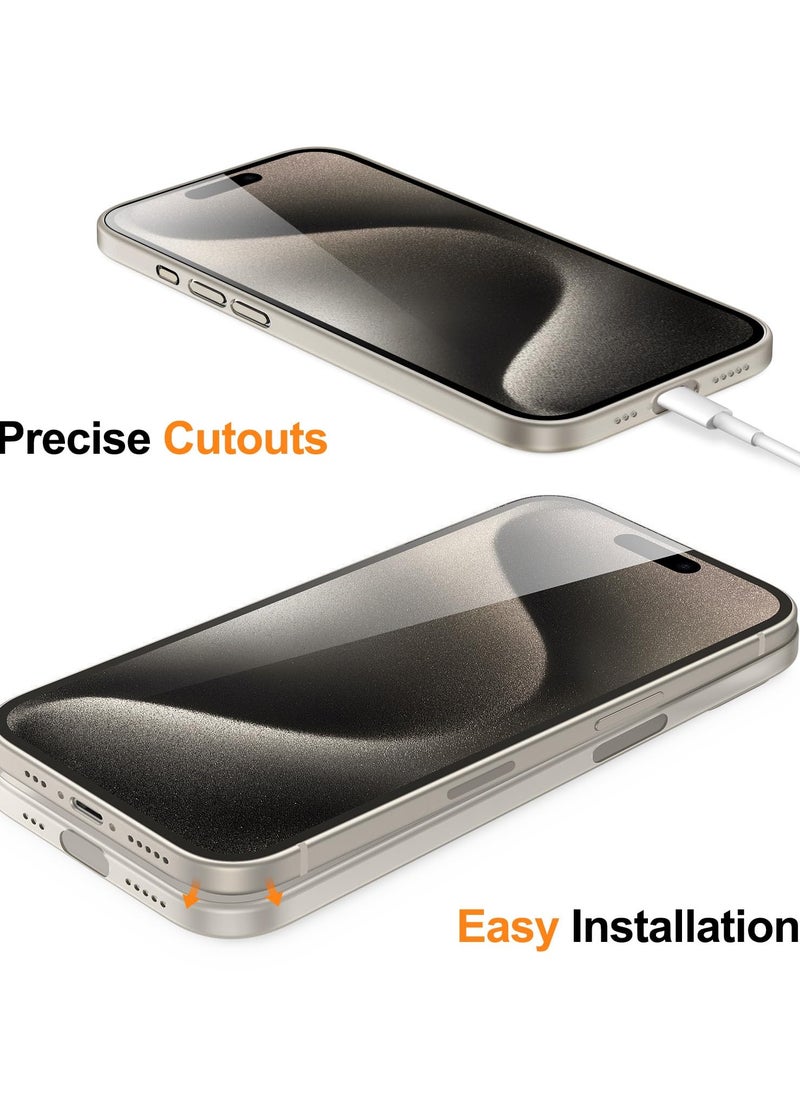 Ultra Slim 0.35mm Thin Case For Iphone 15 Pro 6.1 Inch Camera Lens Cover Full Protection Lightweight Matte Finish Pp Hard Minimalist Case Support Wireless Charging Natural Titanium
