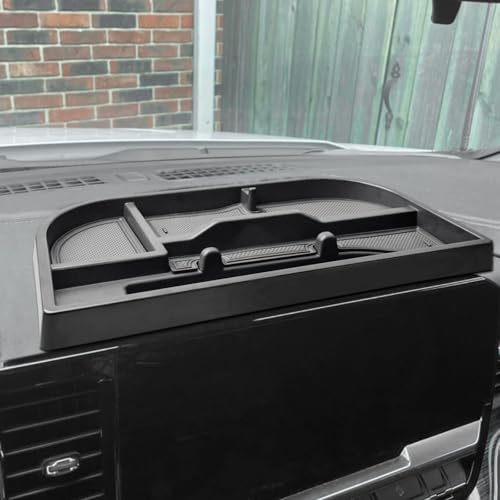TACOBRO Interior Dashboard Storage Compatible with 2022-2025 Sierra/Silverado 1500 Accessories, 2024 2025 GMC Sierra/Chevy Silverado 2500HD/3500HD Dash Mounted Organizer Tissue Holder Tray - Image 1