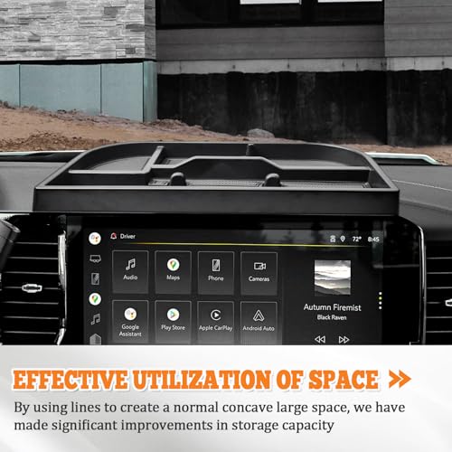 TACOBRO Interior Dashboard Storage Compatible with 2022-2025 Sierra/Silverado 1500 Accessories, 2024 2025 GMC Sierra/Chevy Silverado 2500HD/3500HD Dash Mounted Organizer Tissue Holder Tray - Image 4